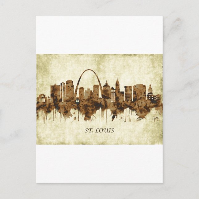 St. Louis Missouri Cityscape Holiday Postcard (Front)