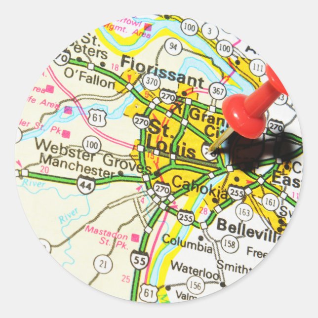 St. Louis, Missouri Classic Round Sticker (Front)