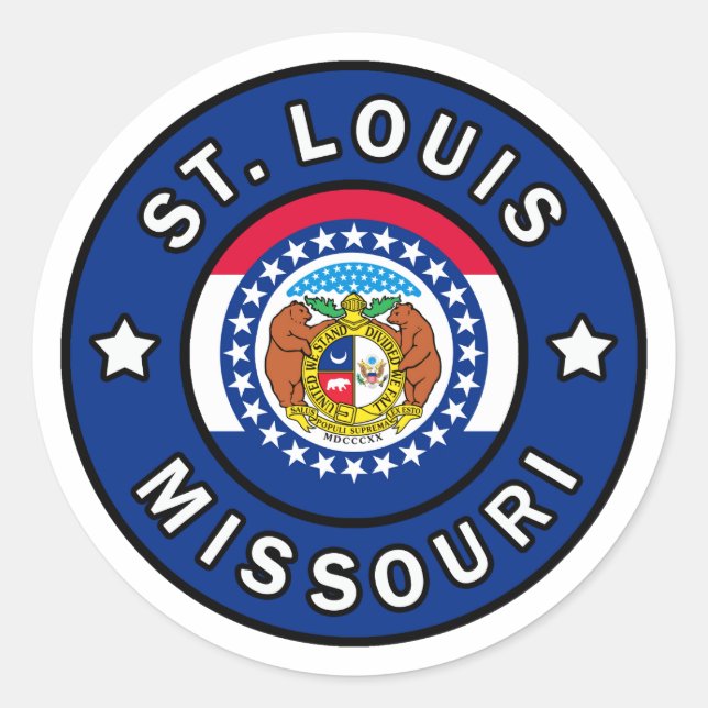 St. Louis Missouri Classic Round Sticker (Front)
