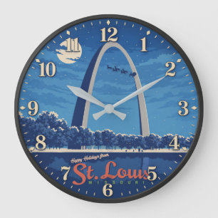 St. Louis Missouri Gateway Arch Christmas Large Clock