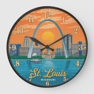 St. Louis Missouri Gateway Arch Large Clock