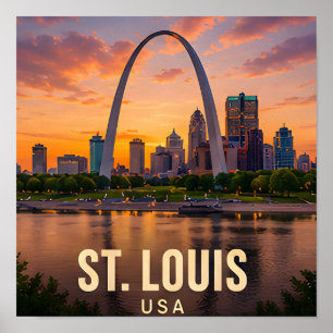 St Louis Missouri Gateway Arch Travel Gift Poster