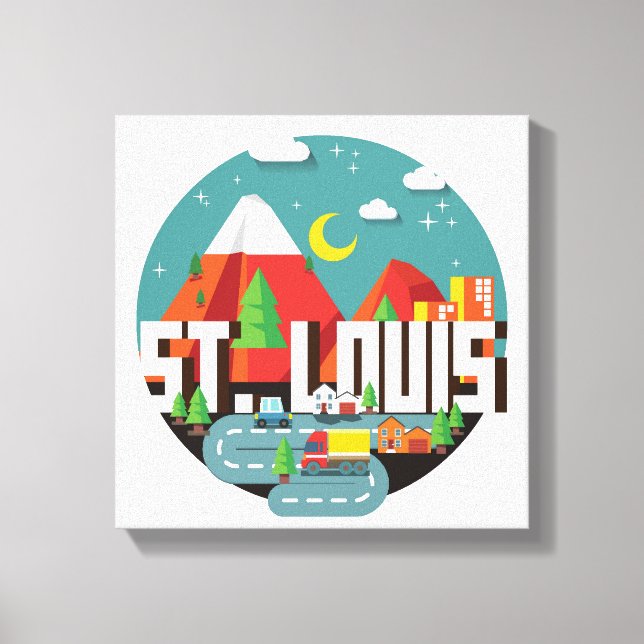 St. Louis, Missouri Geometric Design Canvas Print (Front)