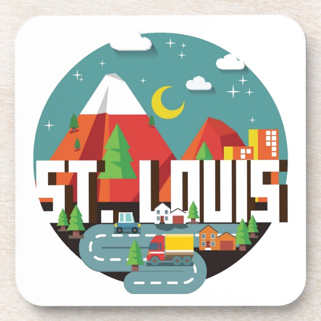 St. Louis, Missouri Geometric Design Coaster (Front)
