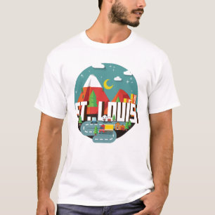 St. Louis, Missouri Geometric Design T-Shirt