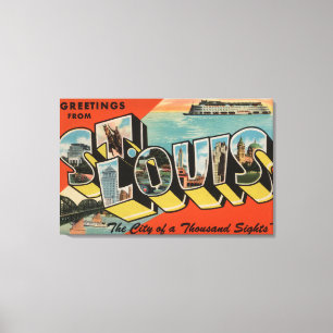 St. Louis, Missouri - Large Letter Scenes 2 Canvas Print