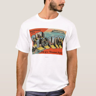 St. Louis, Missouri - Large Letter Scenes T-Shirt