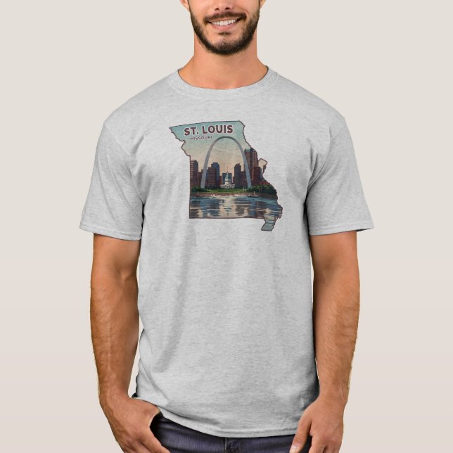 St. Louis Missouri Map T-Shirt (Front)
