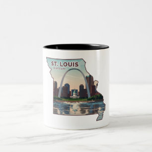 St. Louis Missouri Map Two-Tone Coffee Mug