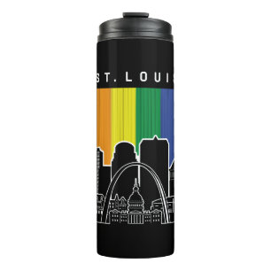 St. Louis Missouri Rainbow Flag LGBTQAI Pride Thermal Tumbler