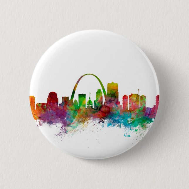 St Louis Missouri Skyline 6 Cm Round Badge (Front)