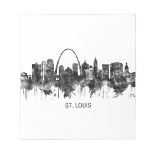 St. Louis Missouri Skyline BW Notepad
