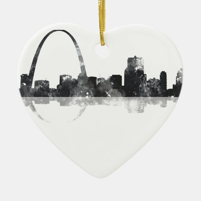 ST LOUIS, MISSOURI SKYLINE CERAMIC TREE DECORATION (Front)