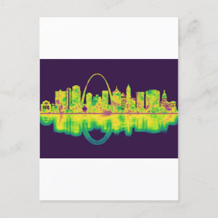 St. Louis Missouri Skyline Holiday Postcard