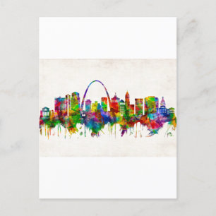 St. Louis Missouri Skyline Holiday Postcard