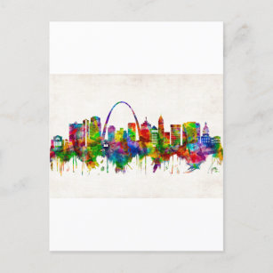 St. Louis Missouri Skyline Holiday Postcard
