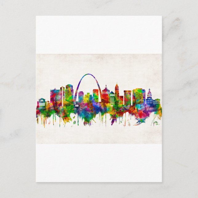 St. Louis Missouri Skyline Invitation Postcard (Front)