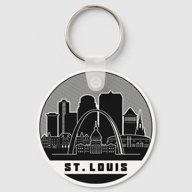 St. Louis Missouri Skyline Key Ring (Front)