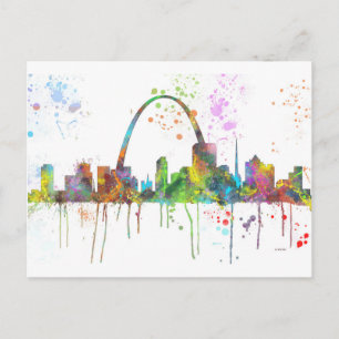 ST LOUIS, MISSOURI SKYLINE POSTCARD