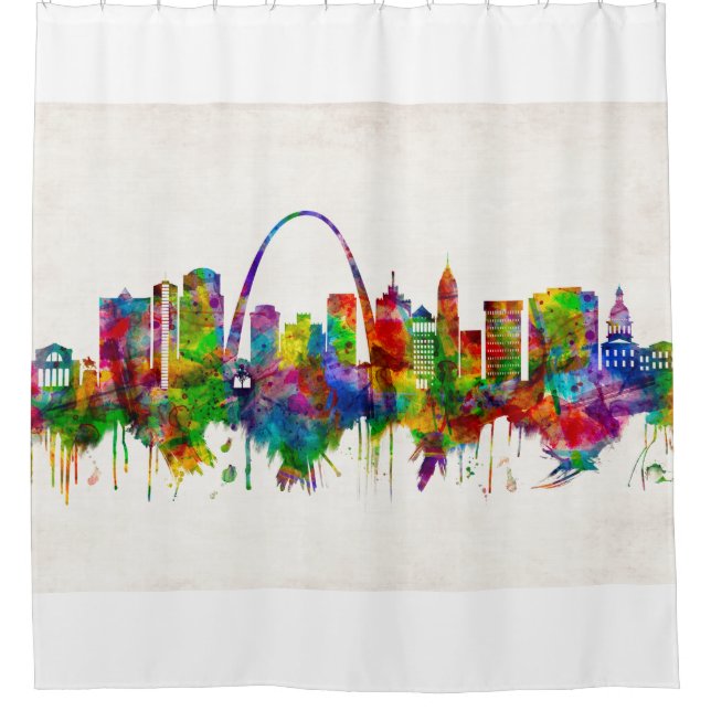 St. Louis Missouri Skyline Shower Curtain (Front)