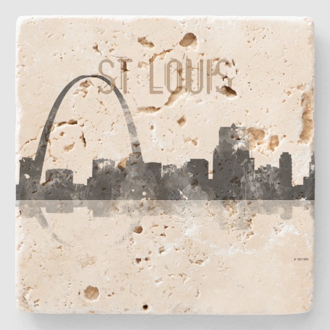 ST LOUIS, MISSOURI SKYLINE STONE COASTER (Front)