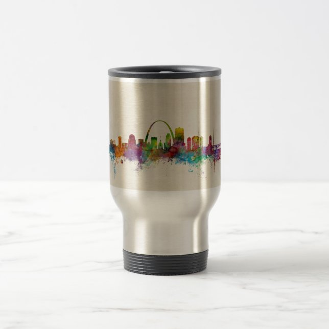 St Louis Missouri Skyline Travel Mug (Center)