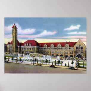 St. Louis Missouri Union Station and Fountains Poster