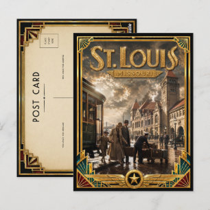 St. Louis Missouri Vintage Art Deco Golden Age Postcard