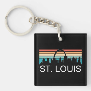 ST. LOUIS MISSOURI VINTAGE SKYLINE SUNSET KEY RING