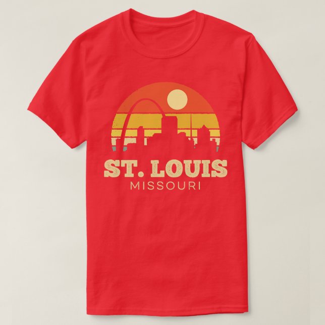 St Louis Missouri Vintage Sunset T-Shirt (Design Front)