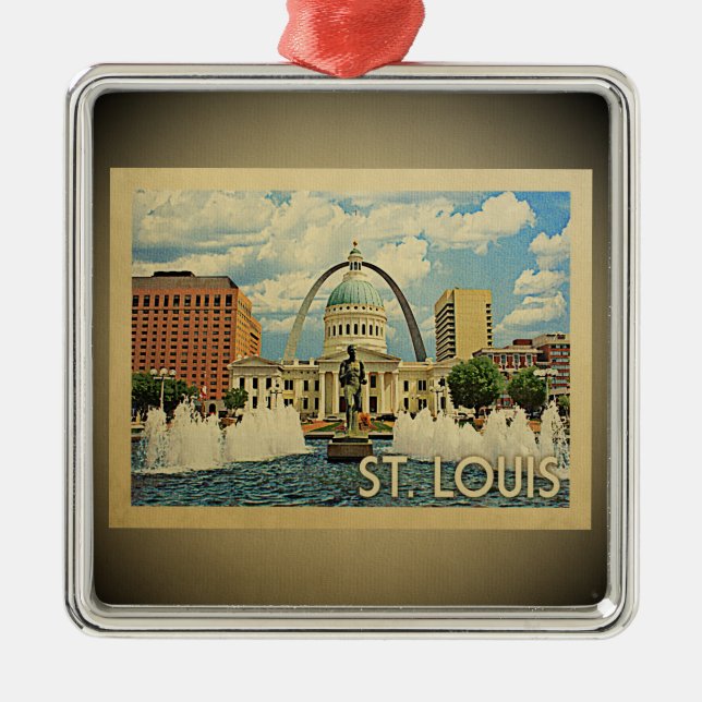 St Louis Missouri Vintage Travel Ornament (Front)