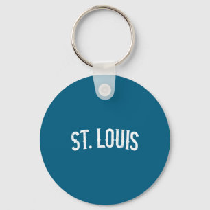 St louis missouri white distressed text vintage key ring