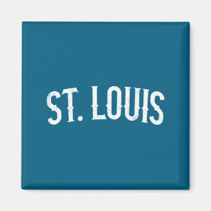 St louis missouri white distressed text vintage magnet