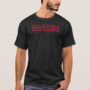 St Louis Mo Fans St Louis Latitude And Longitude T-Shirt