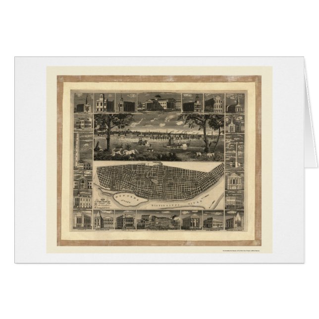 St. Louis, MO Panoramic Map - 1848 (Front Horizontal)