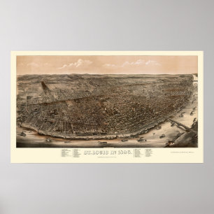 St. Louis, MO Panoramic Map - 1896 Poster