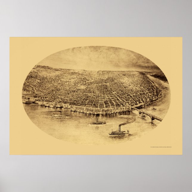St. Louis, MO Panoramic Map - 1897 Poster (Front)