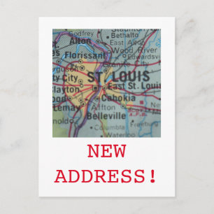St Louis New Address announcement Postcard