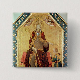 St. Louis of Toulouse  crowning his brother 15 Cm Square Badge