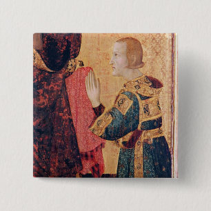 St. Louis of Toulouse crowning his brother 15 Cm Square Badge