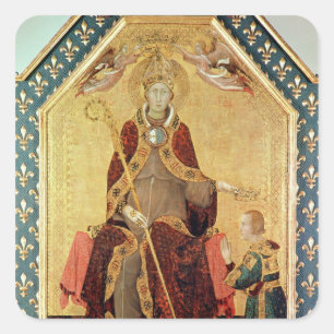 St. Louis of Toulouse crowning his brother Square Sticker