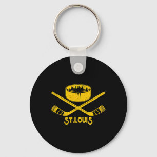 St. Louis Retro Ice Hockey Lover Sticks State Outi Key Ring