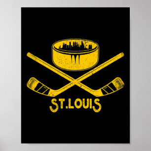 St. Louis Retro Ice Hockey Lover Sticks State Outi Poster