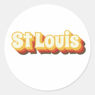 St Louis Retro Vintage Text Classic Round Sticker