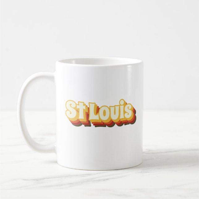St Louis Retro Vintage Text Coffee Mug (Left)