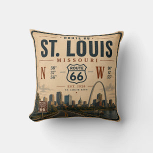 St Louis Route 66 Coordinates Sofa Gateway Cushion