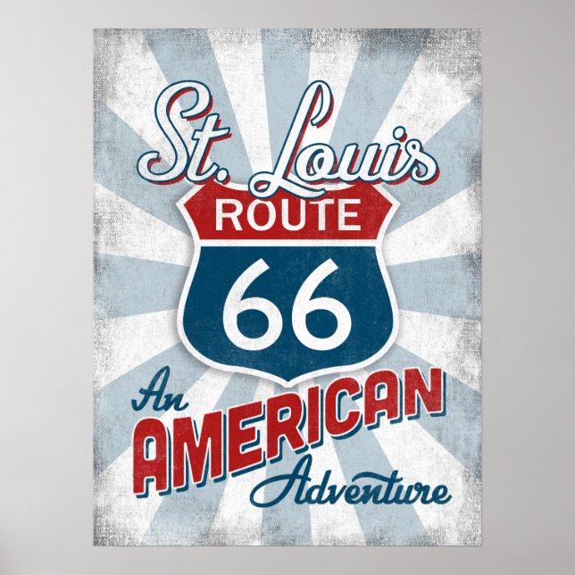 St Louis Route 66 Vintage America Missouri Poster (Front)