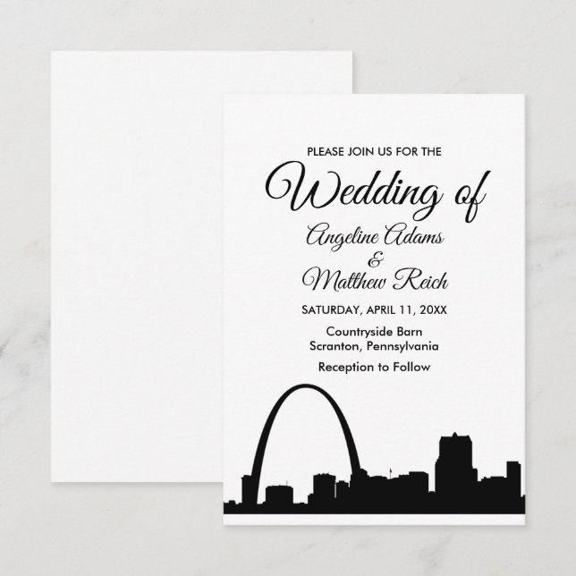 St Louis Skyline Cityscape Wedding Invitation (Front/Back)