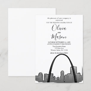 St Louis Skyline Cityscape Wedding Invitation