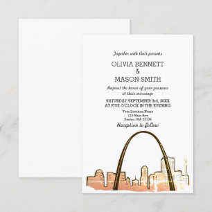 St Louis Skyline Cityscape Wedding Invitation